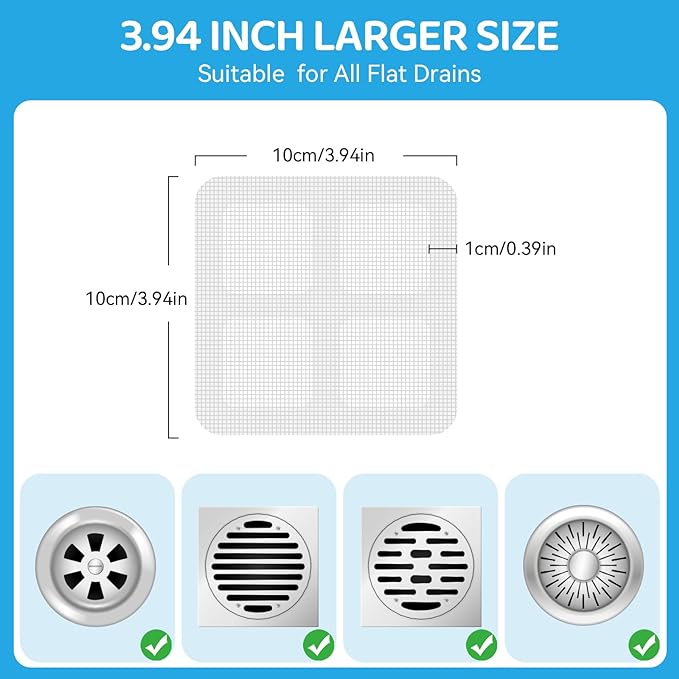 Disposable Drain Hair Catcher Stickers for Bathroom, Bathtub and Kitchen (Buy 5 Get 5 Free🔥)